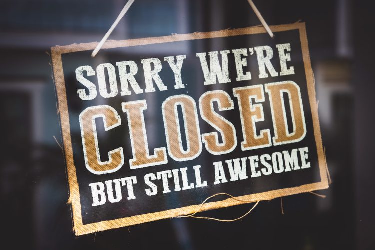 Sorry, we're closed!